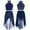 Navy Blue, variant on CHICTRY Kids Girls Two-Piece Lyrical Dance Outfits Latin Jazz Dance Leotard Dress Modern Ballet Dancewear Burgundy 10