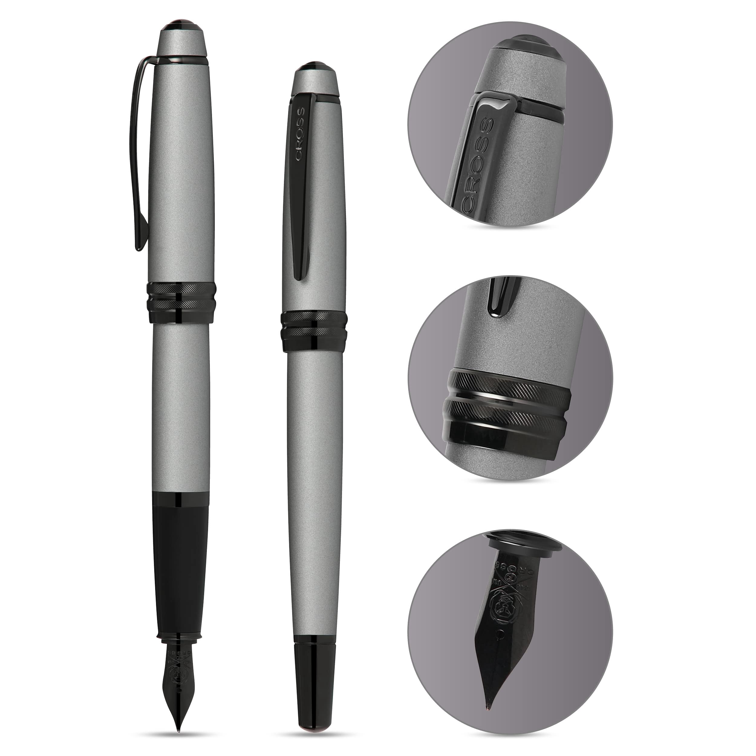 Cross Bailey™ Matte Gray Lacquer Extra Fine Fountain Pen