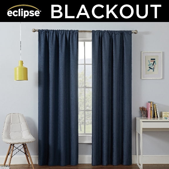 Eclipse Kendall Kids Thermaback Blackout 42 x 63 Curtain Panel in Denim