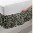 thumbnail image 2 of Floral Bed Skirt, Retro Doodle Style Scribbled Flower Motifs, Elastic Bedskirt Dust Ruffle Wrap Around for Bedding Decor, 4 Sizes, Teal Seafoam Coral, by Ambesonne, 2 of 2