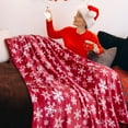 thumbnail image 5 of Yyuenw Christmas Throw Blanket, Flannel Snowflake Xmas Fleece Blanket, Winter Warm Soft Plush Blanket for Couch Sofa Bed, 5 of 6