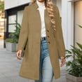 thumbnail image 4 of Long Winter Trench Coat Overcoat For Ladies With Slim Fit Design Color: Khaki Size: XXL, 4 of 7
