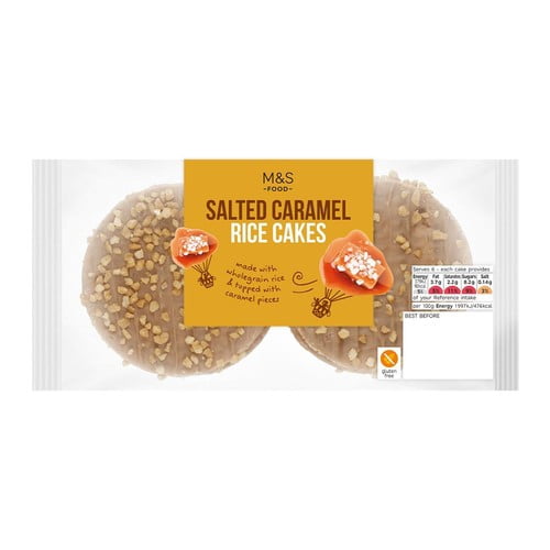 M&S Salted Caramel Rice Cakes 114g, British Import (Pack of 3)