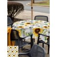 thumbnail image 5 of Outdoor Tablecloth with Umbrella Hole for Patio/Picnic/Party/Camping, Spring Sunflowers Waterproof Table Cloth Square Cover Washable, Rustic Floral Farmhouse Grey Buffalo Plaid (60"x 60"), 5 of 8