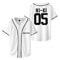 ENHYPEN NI-KI Merch V-Neck Shirts Baseball Jersey Shirt Women Men Fashion Casual Short Sleeve