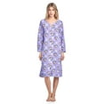 thumbnail image 2 of Casual Nights Women's Printed Fleece Snap-Front Lounger House Dress, 2 of 4