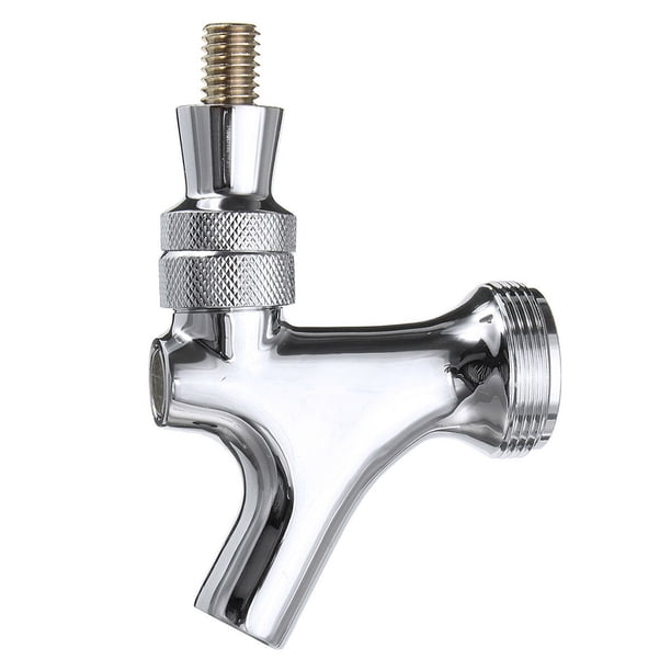 Toystoory Grifo de cerveza artesanal con bloqueo de bola líquida Montaje de desconexión rápida Grifo de cerveza cromado Elaboración Kits de equipo de elaboración de vino