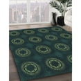 thumbnail image 3 of Ahgly Tapis Rond Lavable en Machine Intérieur Transitionnel Gris Minuit, 6 Pieds Rond, 3 of 7