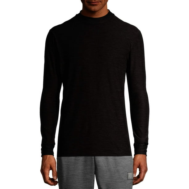 Apana Apana Men's Long Sleeve Heather TShirt with Mock Neck