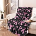 thumbnail image 2 of Pink Breast Cancer Round Blanket,Comfortable Soft Flannel Throw Blanket,All Season,Warm Lightweight Blankets for Sofa Bed Couch Living Room Chair 60"x60", 2 of 5