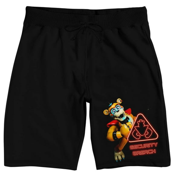 Five Nights at Freddy's Security Breach Men's Black Sleep Pajama Shorts-Medium