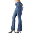 thumbnail image 4 of Fashion2Love Womens Juniors Colombian Design Butt Lift Mid Waist Boot Leg Jeans, 4 of 10