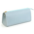 thumbnail image 1 of PU Leather Pencil Cases Pouch Bag with Zipper,Small Simple Pencil Pouches, Makeup Pouch, Cosmetic Pouch - Light blue, 1 of 5
