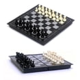 thumbnail image 2 of New Chess Board Magnetic Set Folding Travel Vintage Game Pieces Portable Carved Case, 2 of 5
