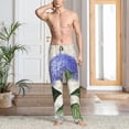 thumbnail image 5 of Uemuo Vintage Flower Pattern Men's Wide Leg Palazzo Lounge Pants with Pockets Light Weight Loose Comfy Casual Pajama Pants-, 5 of 9