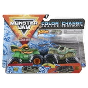 Monster Jam, Official Dragon Vs. Soldier Fortune Color-Changing Die-Cast Monster Trucks, 1:64 Scale