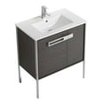 thumbnail image 3 of Fine Fixtures  Oakville Bathroom Vanity  with White Ceramic Sink Black Coal Oak - Chrome Hardware 30 Inch, 3 of 8