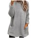 thumbnail image 2 of Pntutb Mujeres Cuello Redondo Otoño e Invierno Suelto Bolsillo Sólido Cálido Manga Larga Tops Pntutb Pntutb-4008, 2 of 6