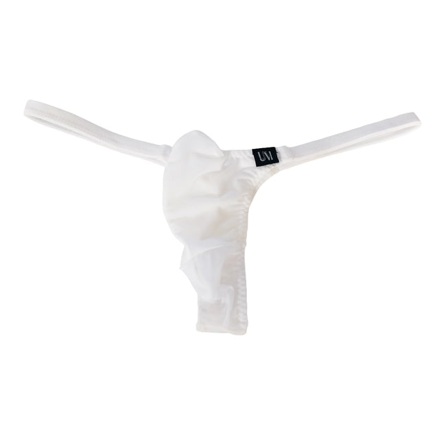 Tanga sexy con costuras de malla para hombre, pantalones pequeños tipo T
