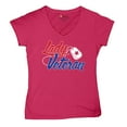 thumbnail image 5 of Lady Veteran Women's V-Neck T-shirt Veteran's Day USA Military Honor Proud Army Mom Air Force Wife American Patriotic Tee, 5 of 7