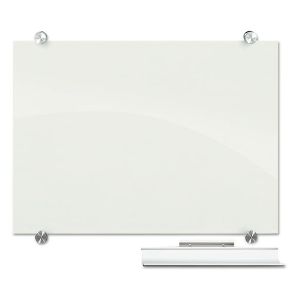 BestRite Visionary Glass Board, Frameless, White Glossy, 48