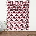 thumbnail image 4 of Ambesonne Art Deco Fabric by the Yard Upholstery, Lady Fan Motif Abstract, 3 Yards, Maroon and White, 4 of 5