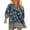 Navy Blue, variant on Taoocy Women Casual Floral Print Dresses Summer Boho V Neck Long Sleeve Flowy Loose Mini Dress