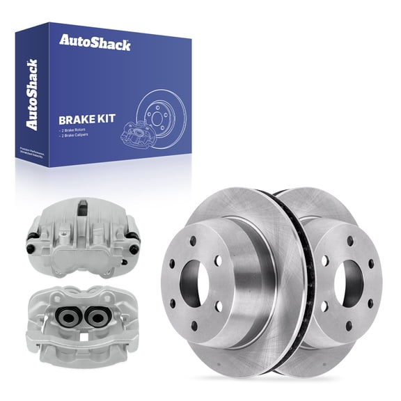 AutoShack Rear Vented Brake Rotors   Calipers 4-PC Brake Kit Replacement for 2000-2006 GMC Yukon 2000-2006 Chevy Tahoe 2000-2006 GMC Yukon XL 1500 2000-2006 Chevy Suburban 1500 12.99" (330 mm)