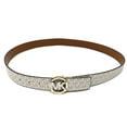 thumbnail image 3 of Michael Kors Signature Monogram Twist MK Logo Reversible Belt, Vanilla To Luggage, Medium, 3 of 5