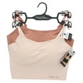 thumbnail image 3 of Marilyn Monroe Intimates Women's Long Line Laser-Cut Seamless Bralette 2 Pack - Clay Pinks - Small, 3 of 8