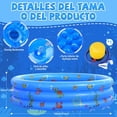thumbnail image 4 of Alberca Inflable Redonda, Mini Piscina Inflable de 3 Niveles, Acuáticos de Verano para Adultos al Aire Patio Trasero (Azul), 4 of 4