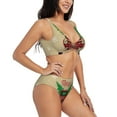thumbnail image 2 of Wukai Christmas Vintage Red Truck Women's Bikini Set Two Piece,wimsuit High Waisted V Neck Twist Front Adjustable Spaghetti Straps Bathing Suit-X-Large, 2 of 7