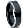 thumbnail image 2 of Charming Jewelers Tungsten Wedding Band Ring 6mm for Men Women Comfort Fit Black Beveled Edge Polished Brushed Lifetime Guarantee Size 8, 2 of 5