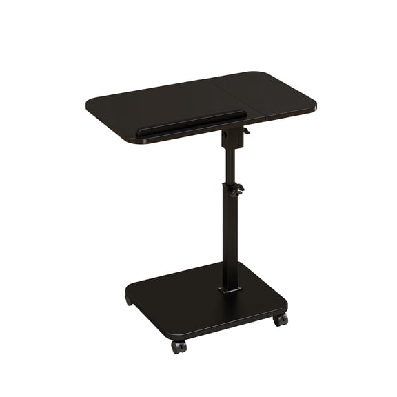 C Table End Table with Wheels - Height Adjustable Mobile Standing Desk for Home Office Hospital Classroom