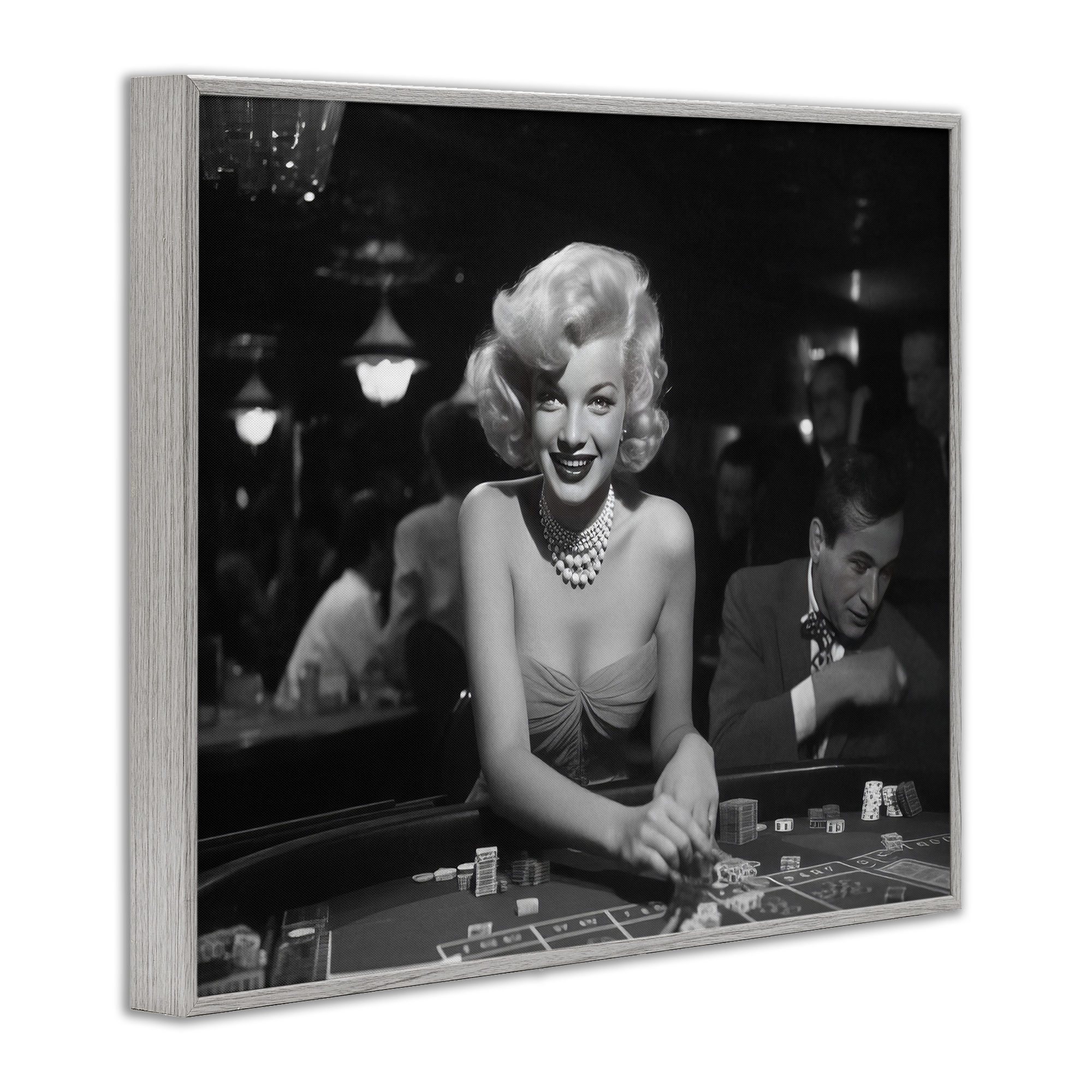 Stupell Industries Iconic Marilyn Portrait Novelty Photography Gray Framed Art Print Wall Art, 14 x 11