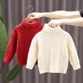 thumbnail image 4 of Otqutp 1-6 Years Girls Autumn and Winter High Neck Solid Color Sweater Kids Turtleneck Sweater Casual Long Sleeve Knit Pullover Tops(White,5-6 Years), 4 of 5