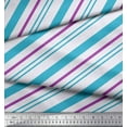 thumbnail image 3 of Soimoi Blue Cotton Voile Fabric Diagonal Stripe Fabric Prints By Yard 42 Inch Wide, 3 of 3