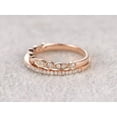 thumbnail image 3 of 1.00 Carat 2 pcs man made diamond moissanite Wedding Ring Set Stacking Curved Design art deco Ring set in Sterling Silver and 18k Rose Gold Plating, 3 of 7
