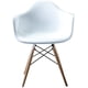 thumbnail image 3 of Set de 2 Sillas Replica Estilo Eames con Brazos Grupo Microtec Blanca Pata Madera Comedor Oficina Sala Cocina o Jardin Plastico Grueso Grupo Microtec Daw Daw, 3 of 5