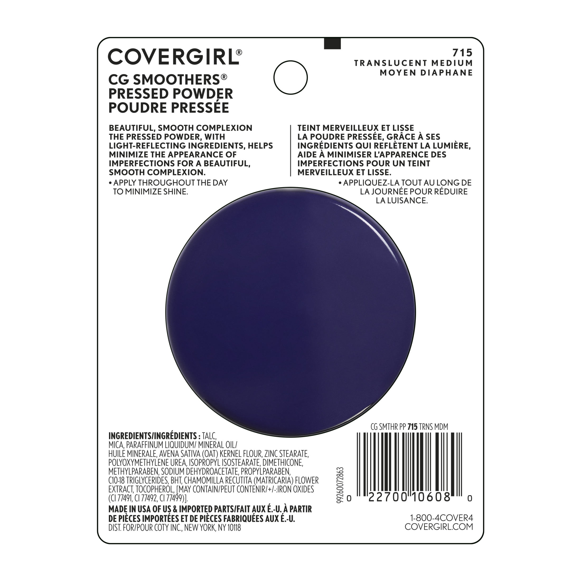 COVERGIRL Smoothers Pressed Powder, 715 Translucent Medium, 0.32 oz