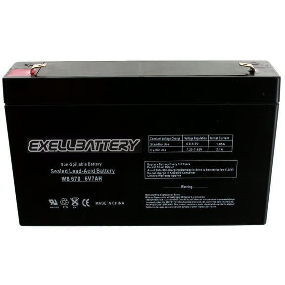 Enduring 3FM7, 3-FM-7 6V 7Ah Exell Battery