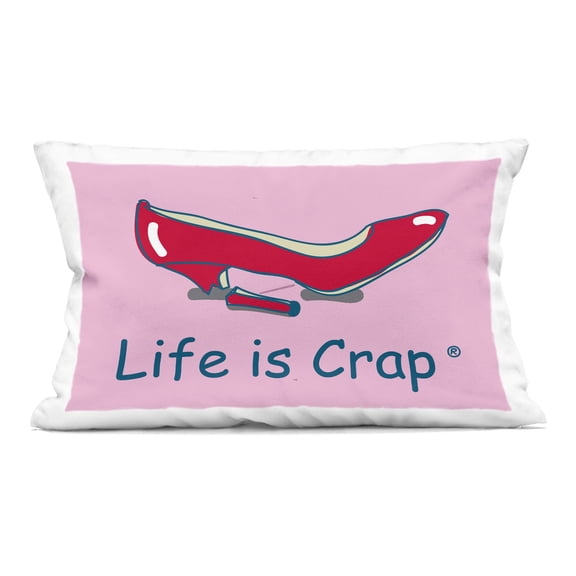 Stupell Industries Broken High Heel 14" x 20" Novelty & Humor Print Polyester Throw Pillow, Zip Closure 1 Count
