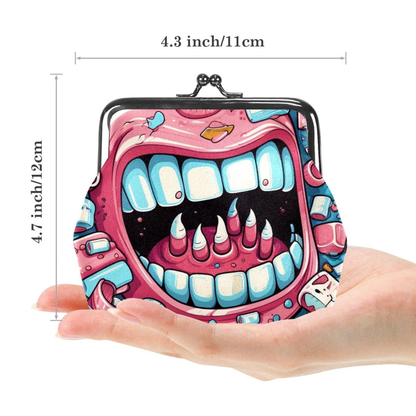 Teeth Coin Purse Vintage Pouch Kiss lock Change Purse Wallets Walmart