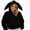 Black, variant on Womens Bunny Ear Hooded Zip Up Jacket Long Sleeve Cropped Casual Coat with Pockets Purple Size M