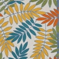 thumbnail image 5 of 7' X 10' Ivory Teal And Gold Floral Non Skid Indoor Outdoor Area Rug, 5 of 6