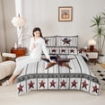 thumbnail image 4 of Homewish Hippie Texas Stars Full Size Comforter Sets, Grey Wooden Plank Bedding Comforter Set, Bohemian Western Cabin Reversible Bedding Sets, Luxury Bedroom Decor, 3 Pieces, 4 of 8