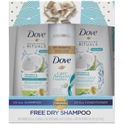 ($15 Value) Dove Coconut and Hydration 3-Piece Holiday Set with Nourishing Shampoo, Conditioner, and Dry Shampoo