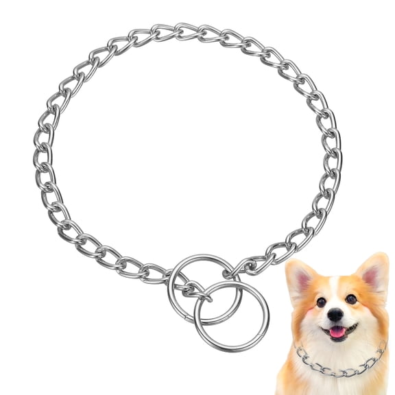 Uxcell Dog Chokers Collar, Chokers Chain for Dogs Metal Slip Link Training Heavy Duty Puppies Collars Adjustable 17.7in 2.5mm, (Silver)Intended for Small / Medium / Large Pet