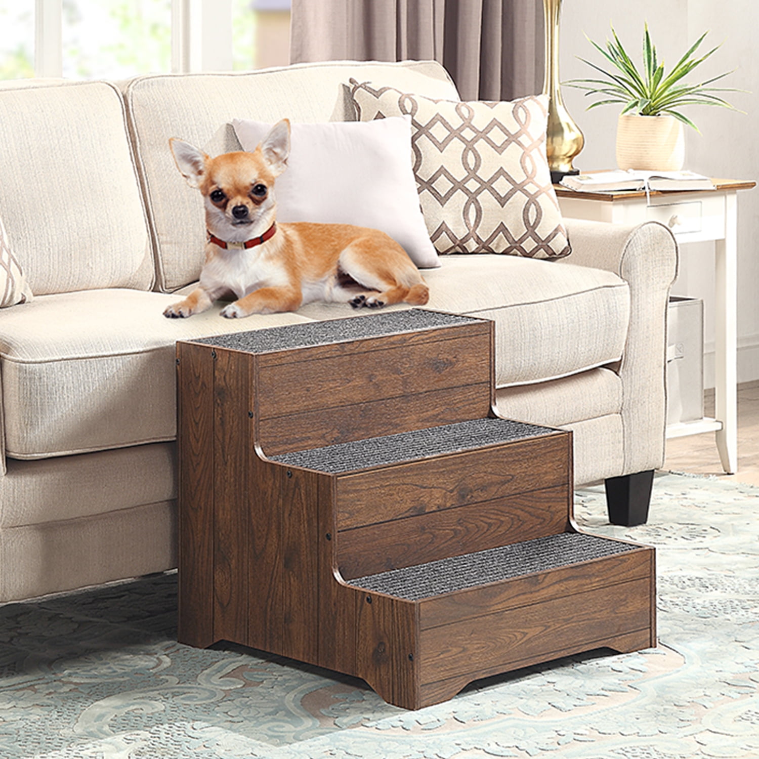 Unipaws Pet Steps for Small Dogs and Cats Dog Ramp Dog Stairs for Sofa Bed Pet Ramp Dog Ramps for Indoors