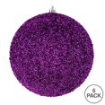 thumbnail image 2 of Vickerman N185766D Boule Perlée Violette de 4,75 Pouces avec Perçage 6 par Sac, 2 of 3